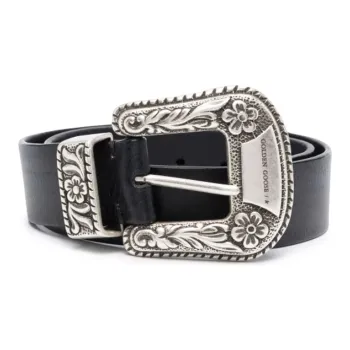 Golden Goose Logo Plaque Buckle Belt