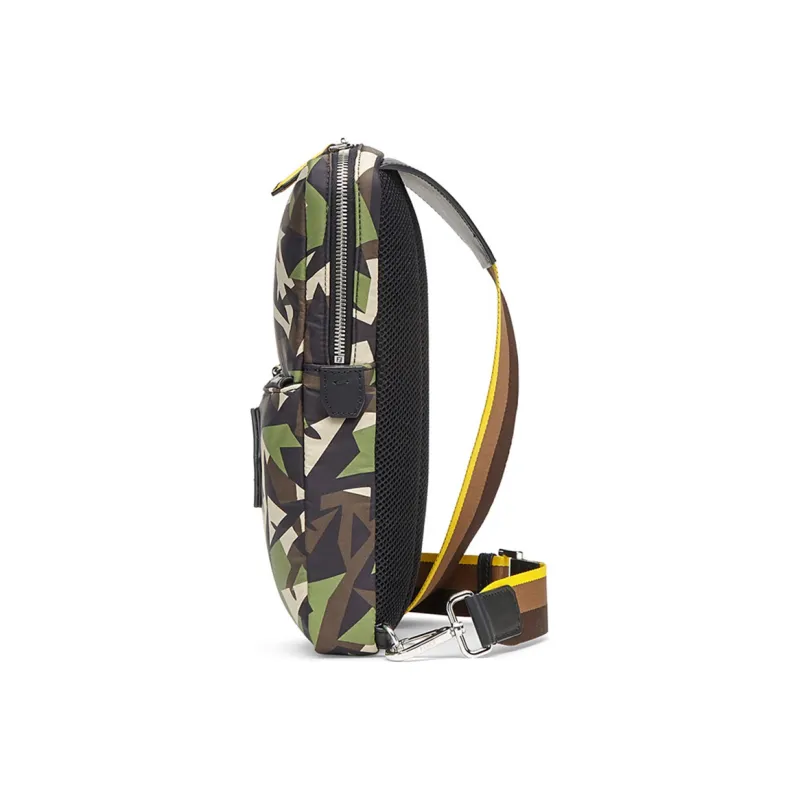 FENDI Nylon With Leather Sling Bag Shoulder Bag Crossbody Bag Men's Multicolor-1