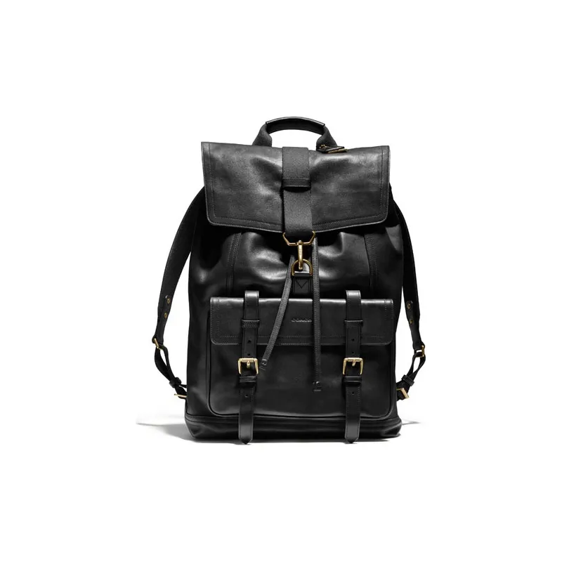COACH Bleecker Cow Leather Backpack Men's Black-0