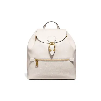 COACH Evie Leather Backpack Medium Size Women's White