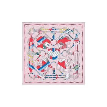 HERMES Silk Scarves Women's Vintage Pink/Red/Blue