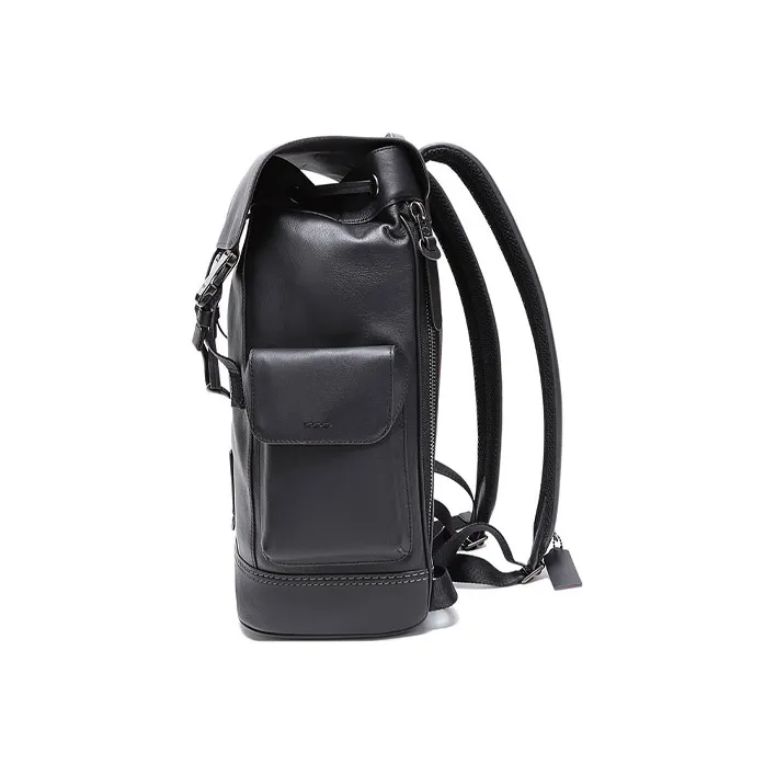 COACH Rivington Leather Travel Bag Backpack Large Size Men's Black-2
