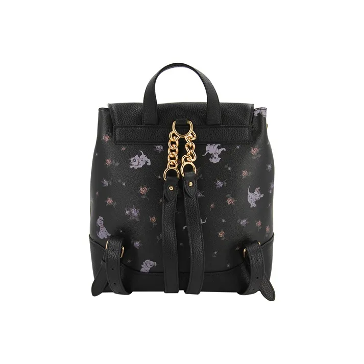 COACH X Disney Elle Leather Backpack Medium Size Women's Black-3
