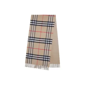 Burberry Check Printed Fringed Cape