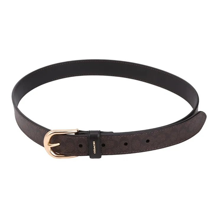 COACH Women's Harness Buckle Belt Chestnut Black/25mm-4