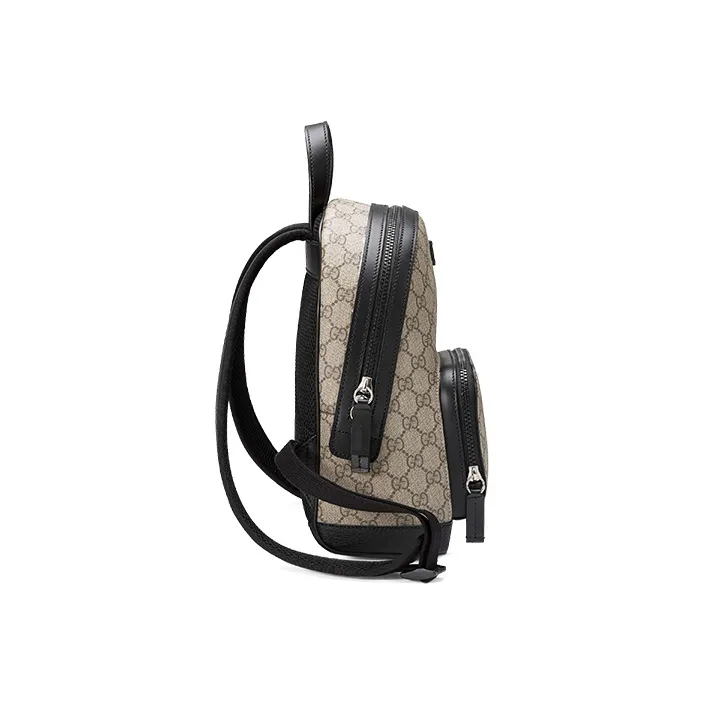 GUCCI Canvas With Leather Backpack Trumpets Unisex Ebony-2