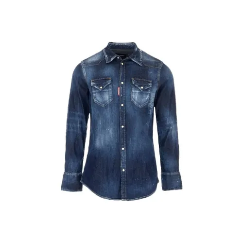 DSQUARED 2 Shirts Men Blue