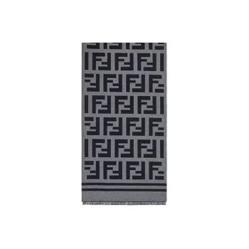 FENDI Ff Motif Frayed Edge Scarf