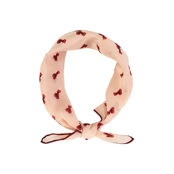 LOST PATTERN 100% Mulberry Silk Small Scarf Women's Pink-2