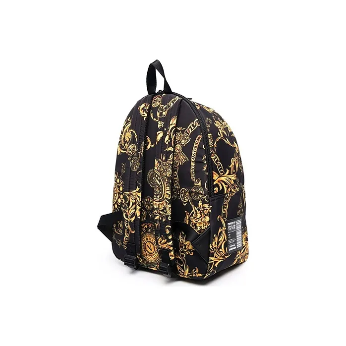 VERSACE JEANS COUTURE Polyamide With Polyurethane Backpack Men's Black Gold-1