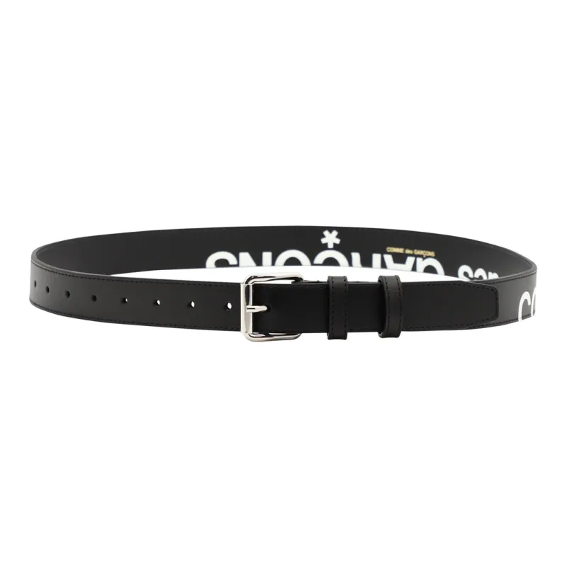 CDG Logo print Leather Belt-0