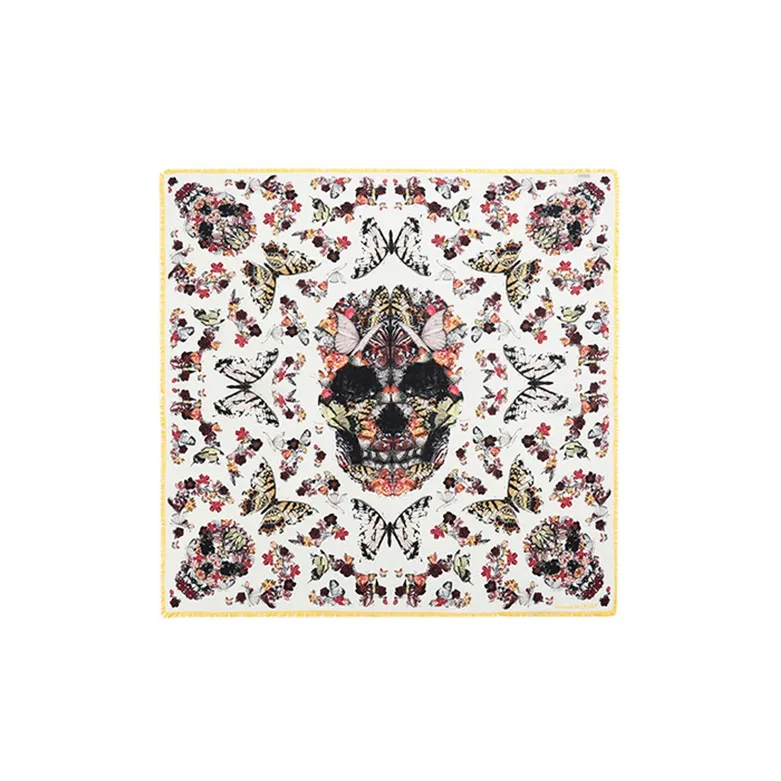 Alexander McQueen Silk Scarves Women's Ivory Multicolor-3