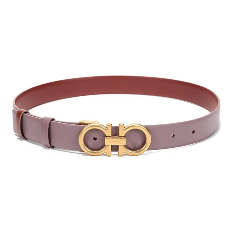 Ferragamo Leather Belts Women's Light Purple Brown-2