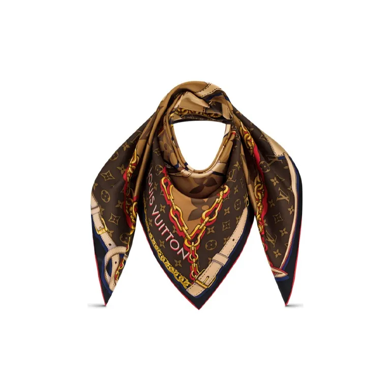 LOUIS VUITTON Tribute To Silk Scarves Women's Brown-2