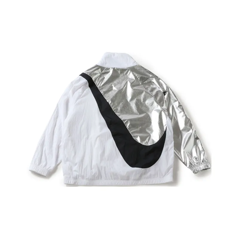 Nike Multicolor Retro Sports Stand Collar Jackets Women's White-1