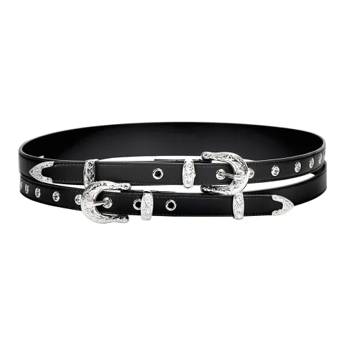 MUSTKOO Leather Belts Women's Black