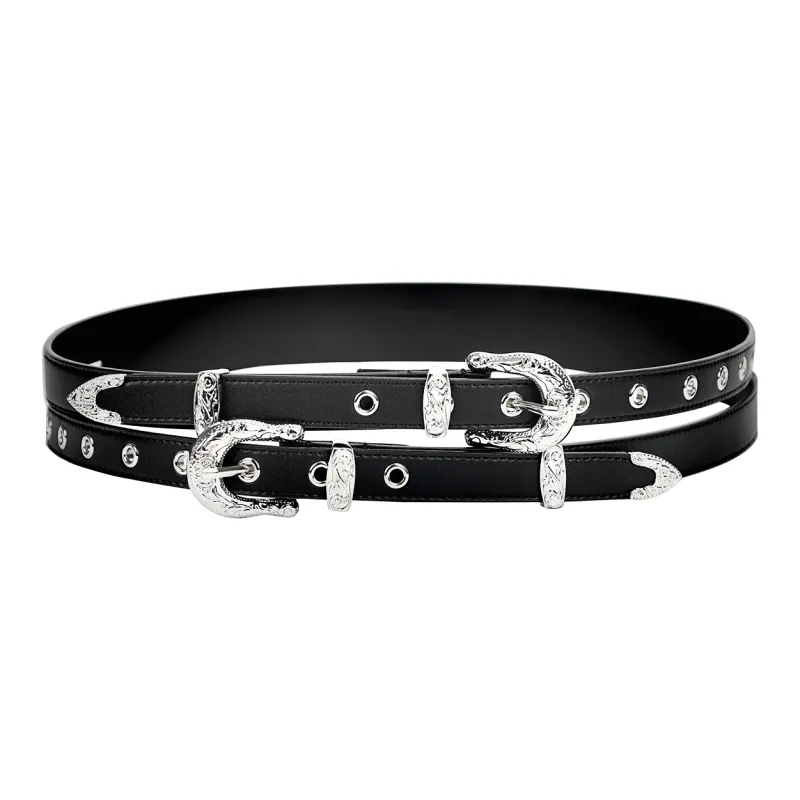 MUSTKOO Corset Belt With Double Straps And Embossed Decoration, Suitable For Business Suit Coat Women's Width 4CM-0