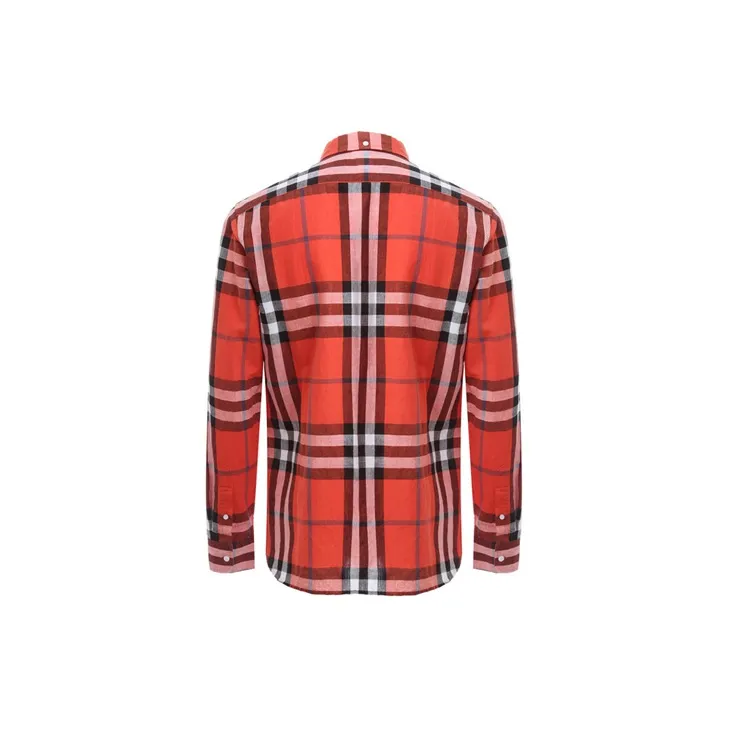 Burberry Shirts Men Red-1