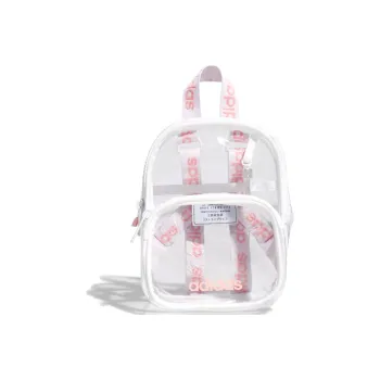 Adidas Polyurethane Handbag Backpack Women's Transparent Pink