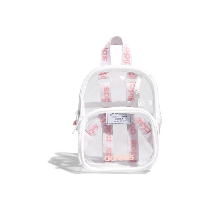 Adidas Polyurethane Handbag Backpack Women's Transparent Pink-0