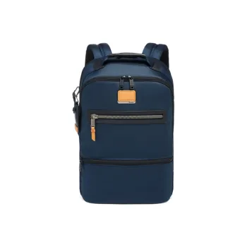 TUMI Alpha Bravo Elastic Nylon Backpack Unisex Blue