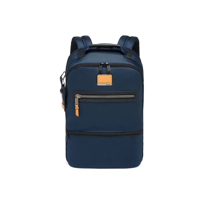 TUMI Alpha Bravo Elastic Nylon Backpack Unisex Blue-0