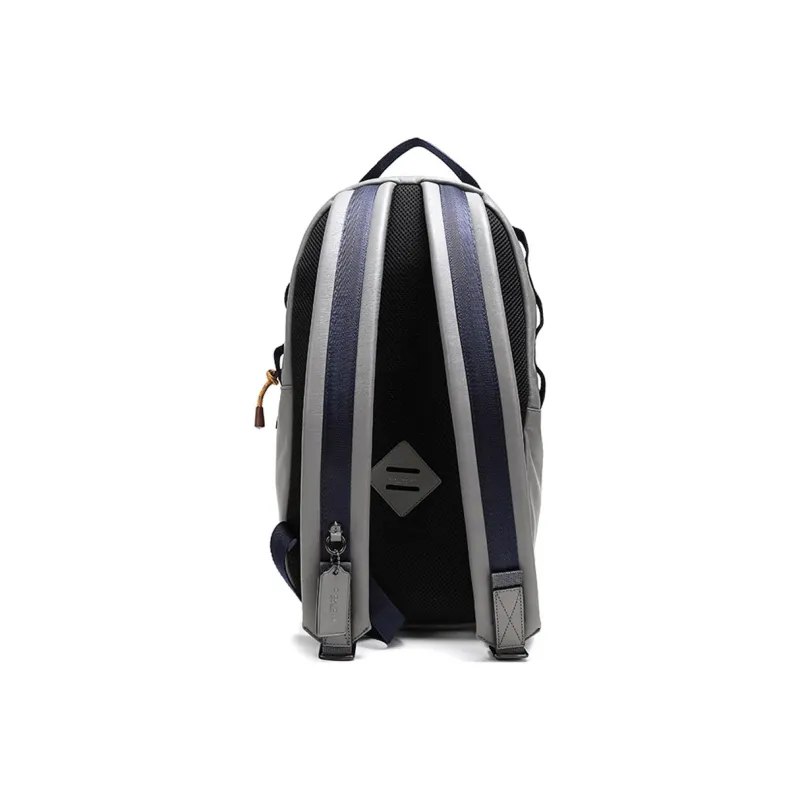COACH Pacer Smooth Leather Backpack Men's Heather Gray-3