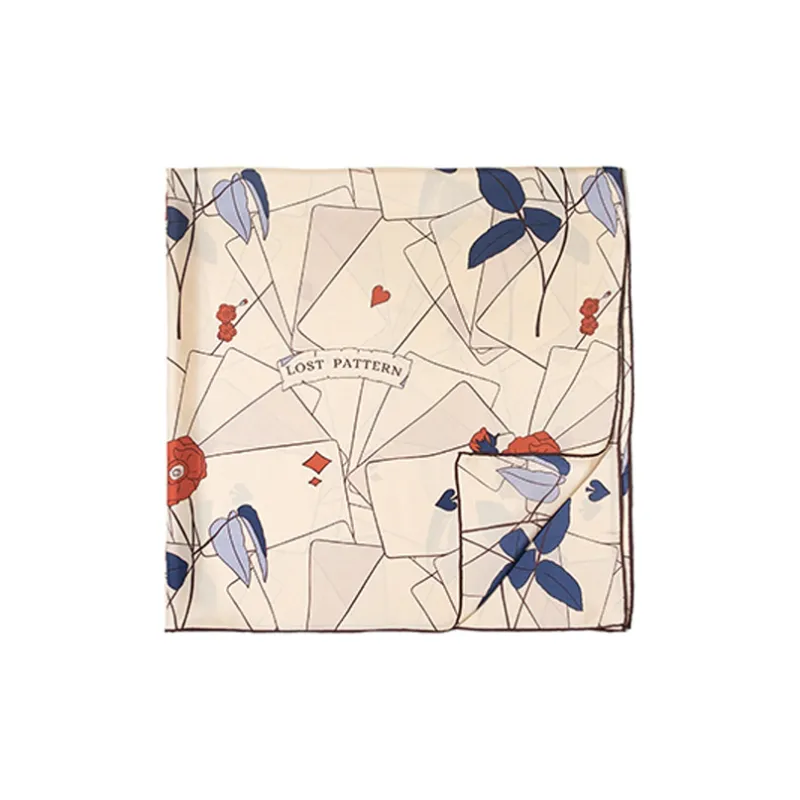 LOST PATTERN 100% Mulberry Silk Scarves Women's Khaki-2