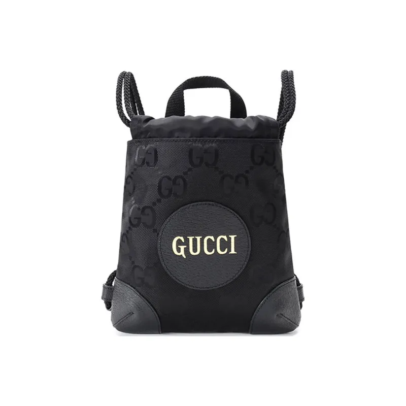 GUCCI Nylon With Leather Backpack Men's Black-0