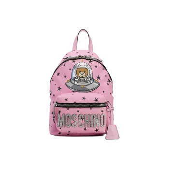 MOSCHINO Leather Backpack Unisex Pink