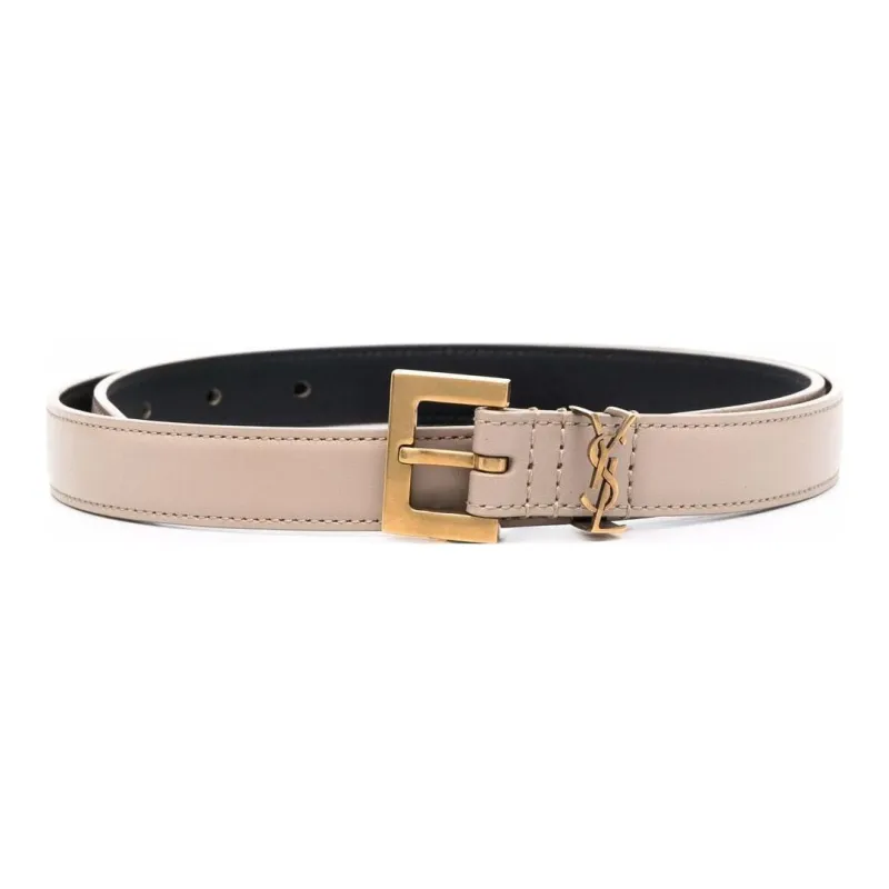 SAINT LAURENT Cassandre Thin Belt With Square Buckle In Box SAINT LAURENT Leather-2
