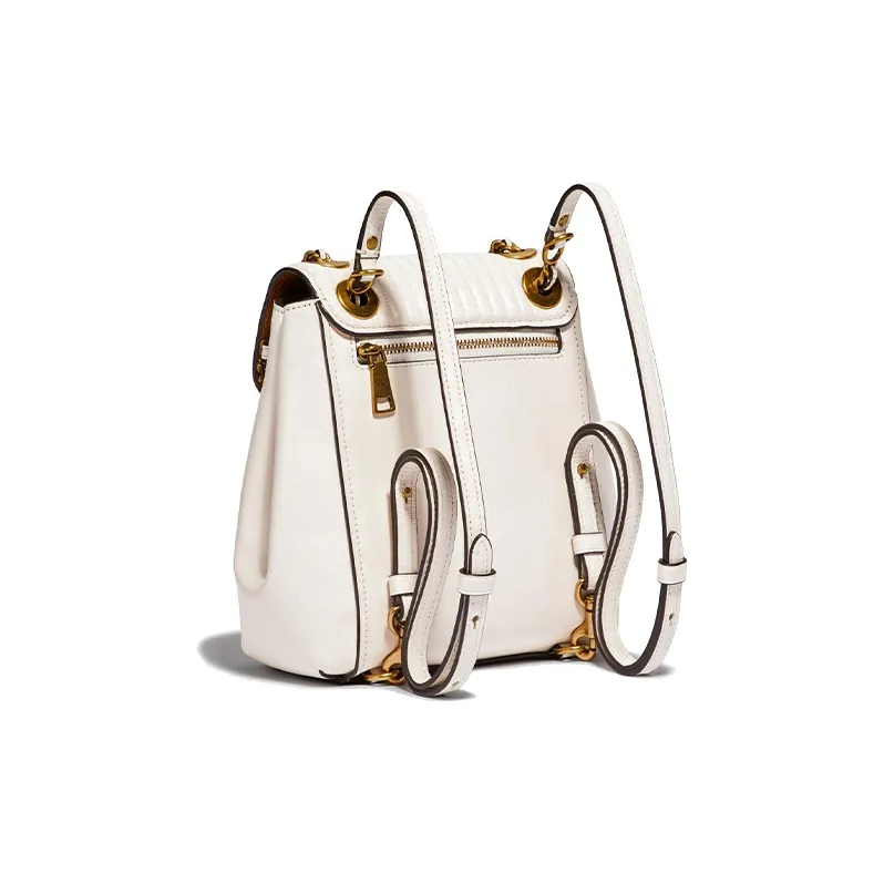 COACH Parker Leather One Shoulder Crossbody Backpack Small Size Women's White-1
