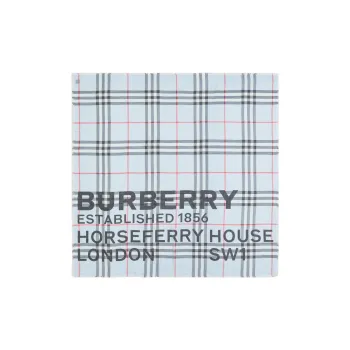 Burberry Horseferry Silk Scarves Unisex Light Blue