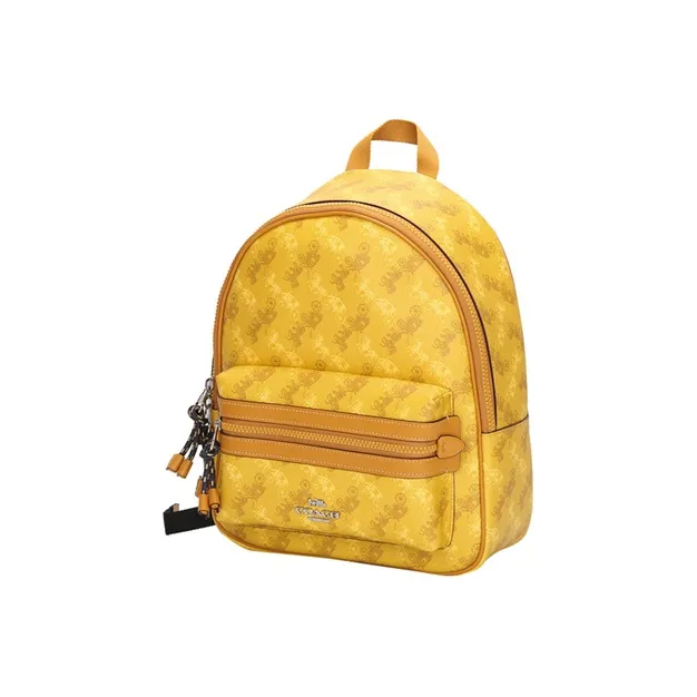 COACH Leather Backpack Medium Size Women's Candy Yellow-1