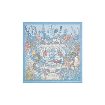 HERMES Silk Scarves Unisex Sky Blue