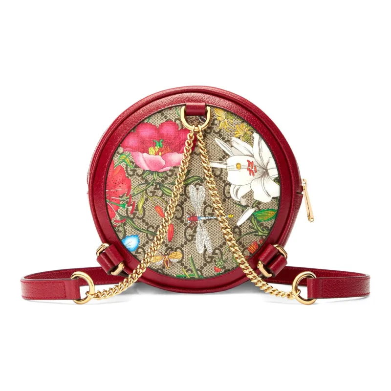 GUCCI Ophidia Backpack GG Flora Mini Red-2