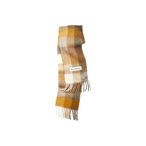 Acne Studios Knit Scarves Unisex White/Beige/Brown