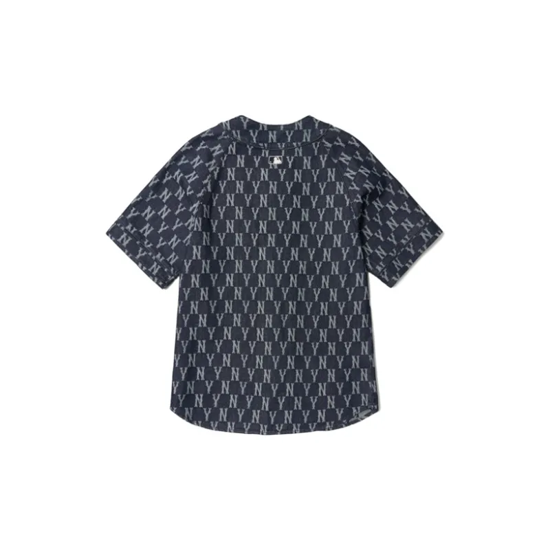 MLB Old Flower Shirts Unisex Dark Blue-1