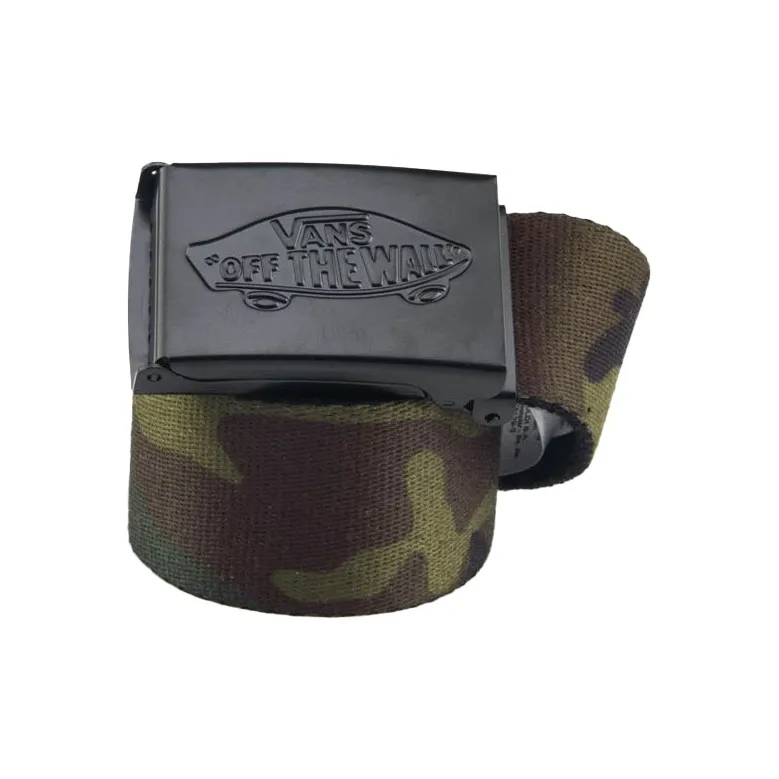 Vans Belt Logo Letter Decoration Smooth Buckle Leather Belts Men's Camouflage Width 3.8cm-1