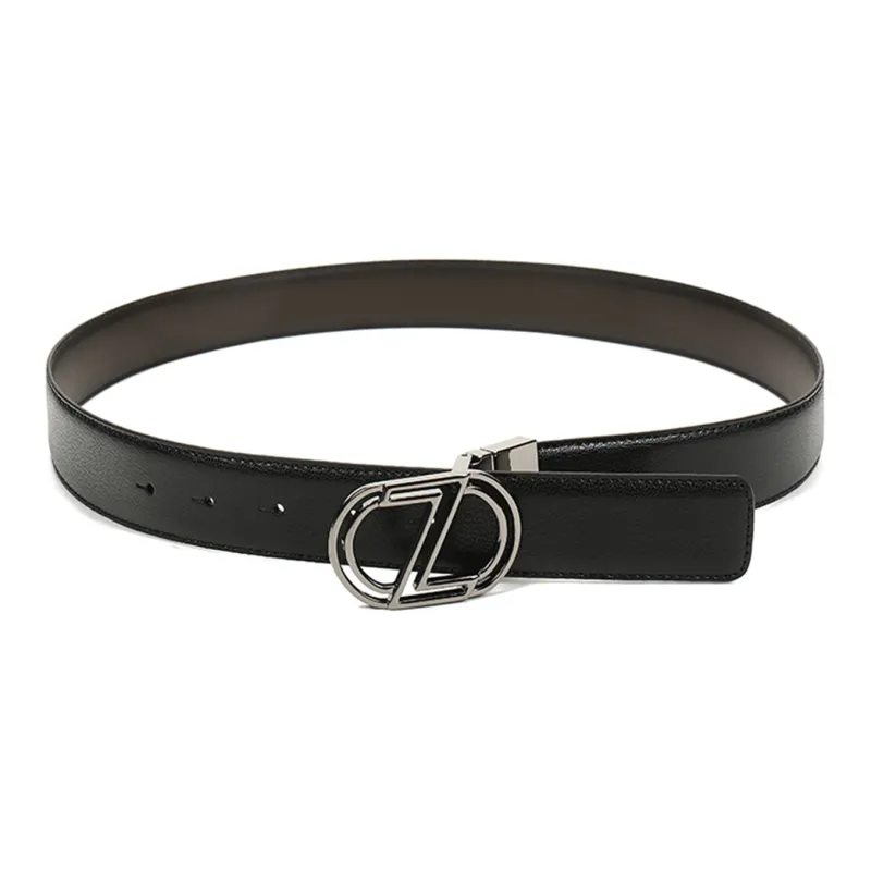 Zzegna Leather Belts Men Black Dark Brown-2
