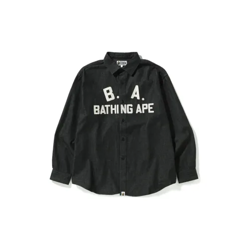 BAPE B.A Loose Fit Denim Shirt Black