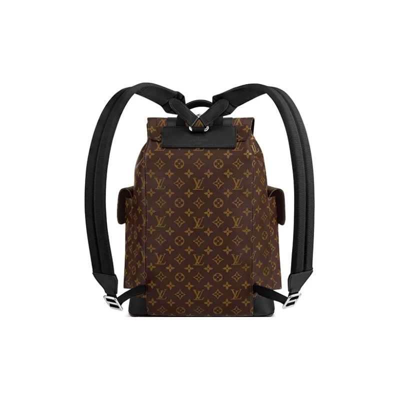 LOUIS VUITTON CHRISTOPHER Canvas With Leather Backpack Medium Size Men's Brown-2