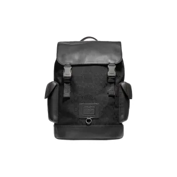 COACH Rivington Coated Canvas Travel Bags Backpack Large Size Men's Black