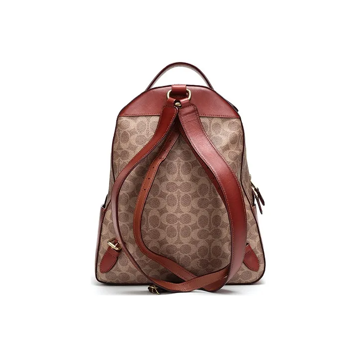 COACH Campus Leather Backpack Medium Size Women's Brown-2