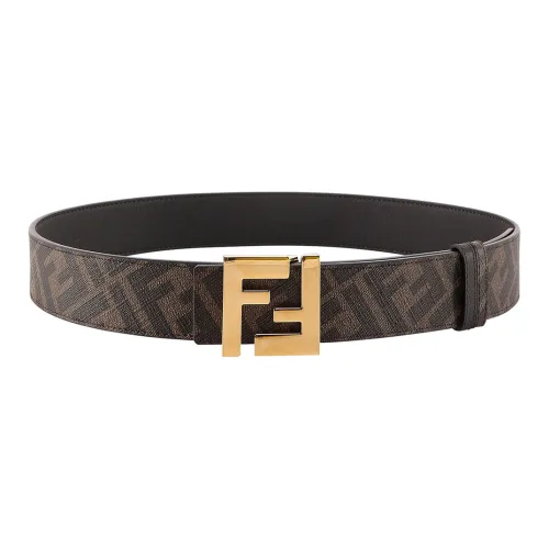 FENDI Leather Belts Unisex Brown