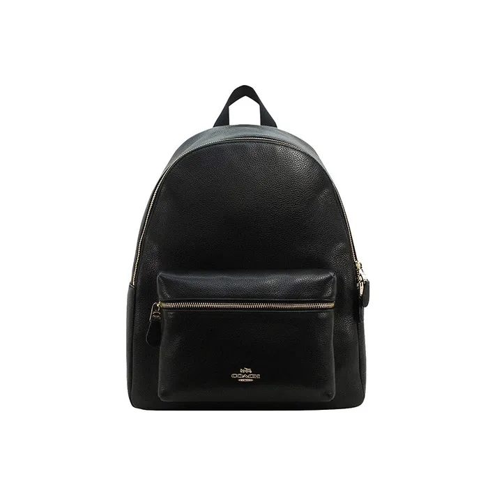 COACH Charlie Leather Backpack Large Size Women's Black-0