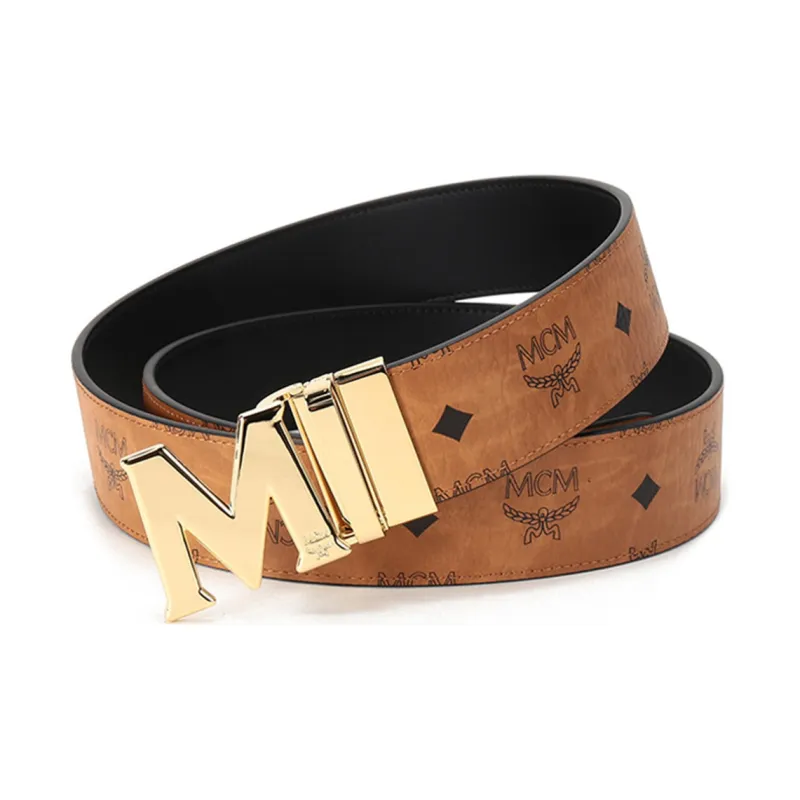 MCM Claus M Reversible Belt Visetos 1.75W 51In/130Cm-3
