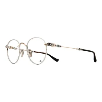 Chrome Hearts Alloy Round Eyeglass Frames Unisex Bright Silver
