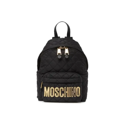 Moschino Logo Patch Quilted Backpack