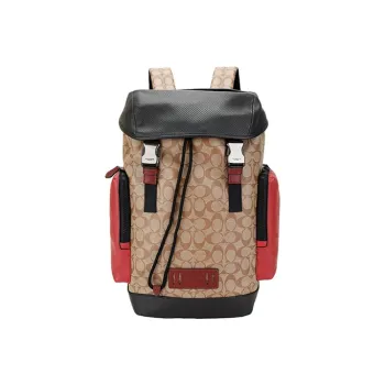 COACH Ranger Artificial Leather Backpack Large Size Khaki/Black